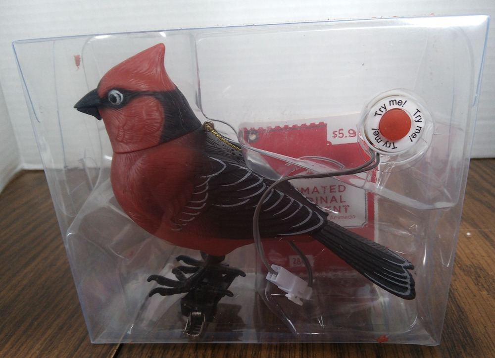 Holiday Time Animated Cardinal Ornament Tested Works